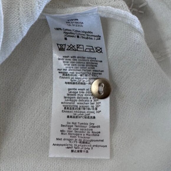 CARREMENT BEAU - KNIT CARDIGAN - IVORY - 100% COTTON - NWT - Picture 6 of 6